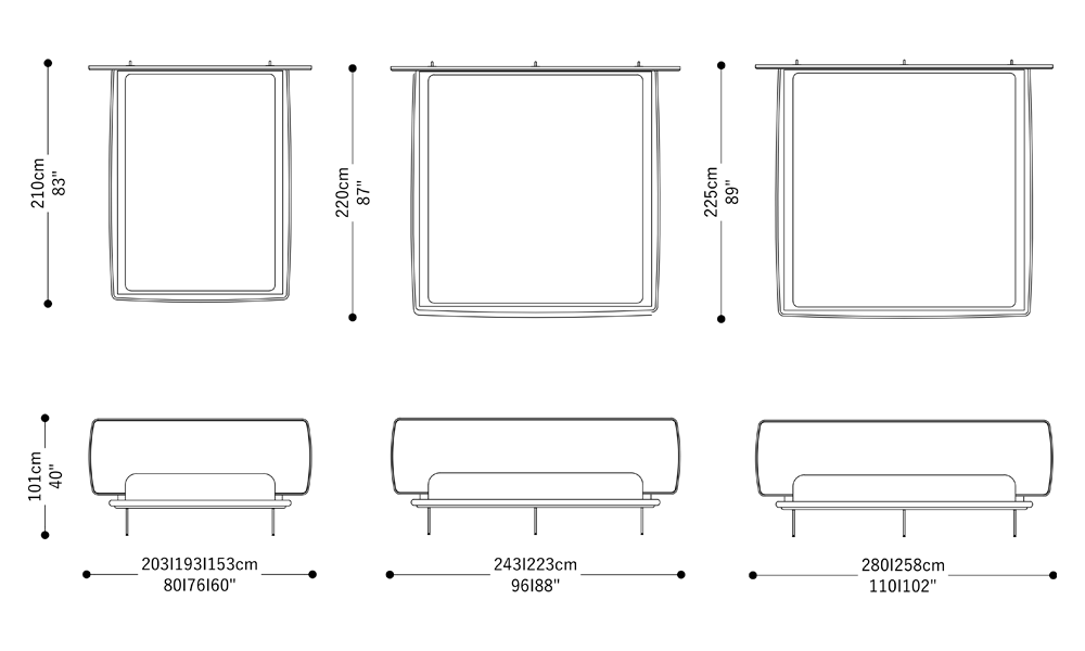 Image of the main dimensions of the product